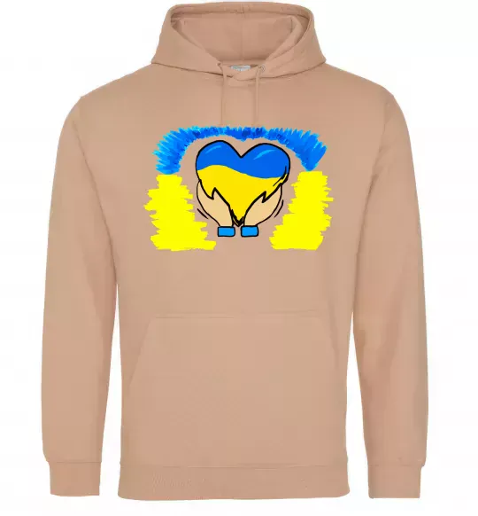 Жіноча толстовка (худі) Серце України Пісочний фото