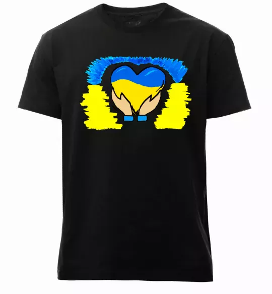 Мужская премиум футболка Серце України Черный фото