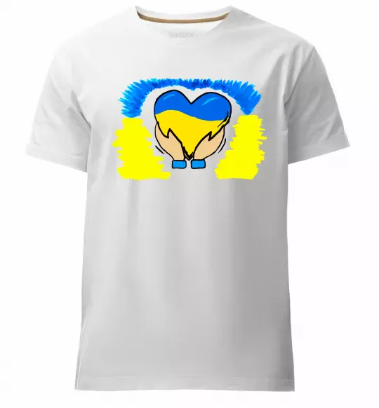Мужская премиум футболка Серце України Белый фото