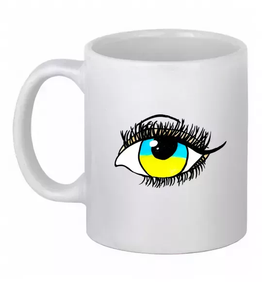 Чашка керамическая Око жовто блакитне Белый фото