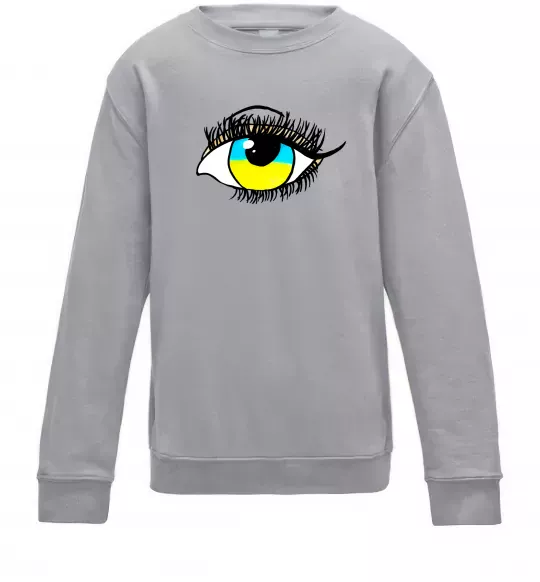 Детский Свитшот Око жовто блакитне Серый меланж фото