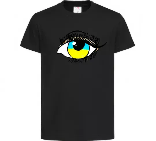 Дитяча футболка Око жовто блакитне Чорний фото