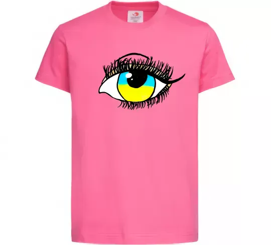 Дитяча футболка Око жовто блакитне Яскраво-рожевий фото