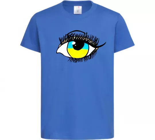 Дитяча футболка Око жовто блакитне Яскраво-синій фото