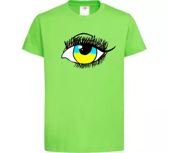 Дитяча футболка Око жовто блакитне Лаймовий фото