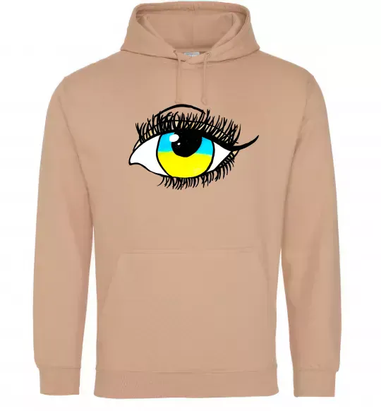 Мужская толстовка (худи) Око жовто блакитне Песочный фото