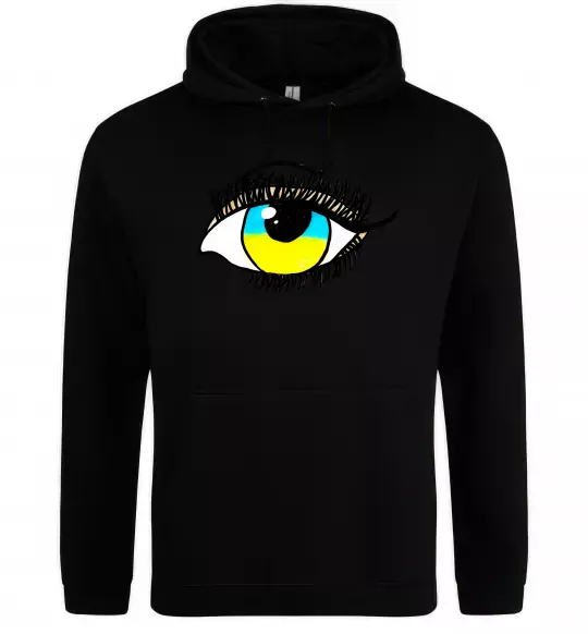 Жіноча толстовка (худі) Око жовто блакитне Чорний фото