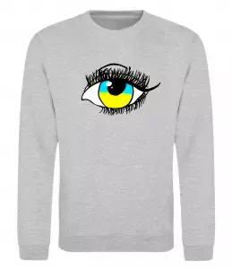 Свитшот Око жовто блакитне Серый меланж фото