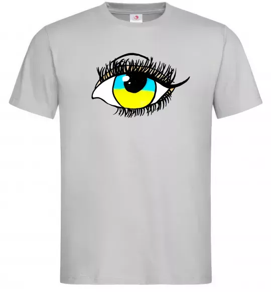 Мужская футболка Око жовто блакитне Серый фото