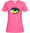 Жіноча футболка Око жовто блакитне Яскраво-рожевий фото