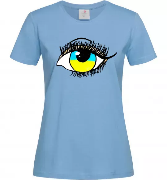 Жіноча футболка Око жовто блакитне Блакитний фото