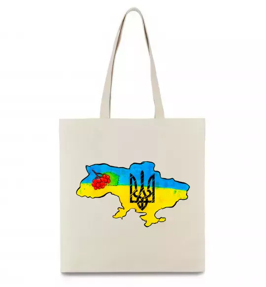 Эко-сумка Україна герб калина Бежевый фото