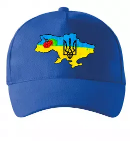 Кепка Україна герб калина Яскраво-синій фото