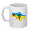 Чашка керамічна Україна герб калина Білий фото