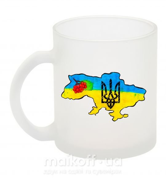 Чашка стеклянная Україна герб калина Фроузен фото