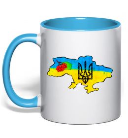 Чашка с цветной ручкой Україна герб калина Чашка с цветной ручкой Україна герб калина