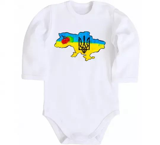 Дитячий бодік Україна герб калина Білий фото