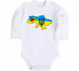 Детский боди Україна герб калина Белый фото