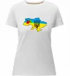 Жіноча преміум футболка Україна герб калина Білий фото