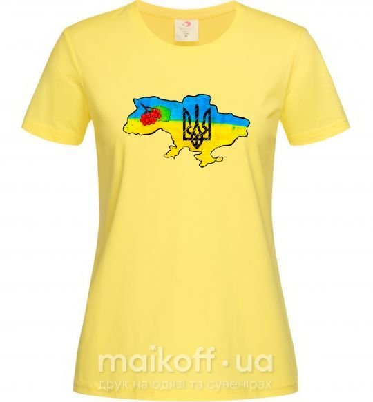 Жіноча футболка Україна герб калина Лимонний фото