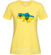 Женская футболка Україна герб калина Лимонный фото