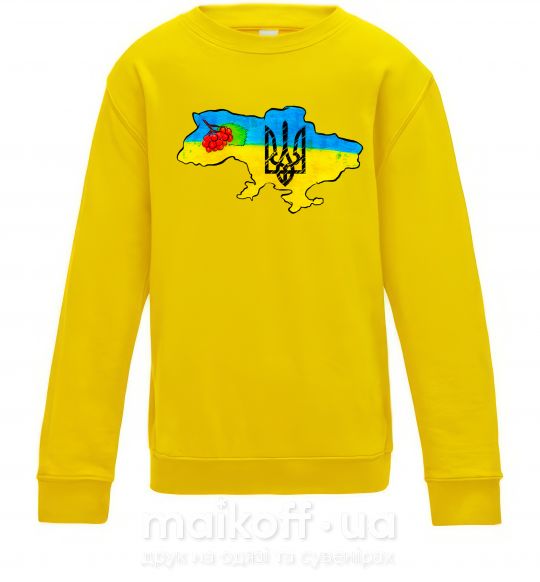 Дитячий світшот Україна герб калина Сонячно жовтий фото