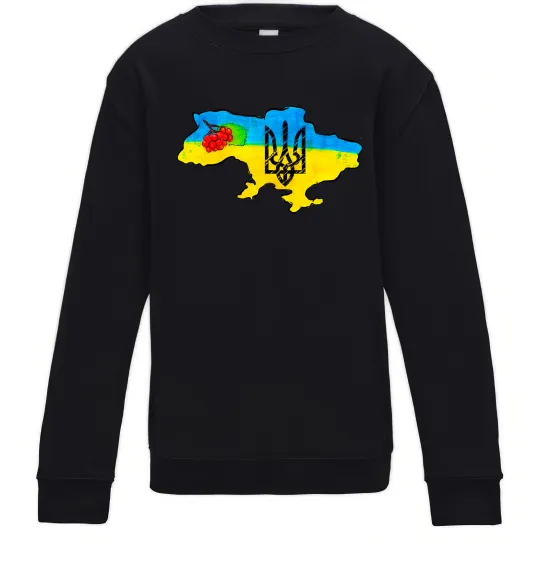 Дитячий світшот Україна герб калина Чорний фото