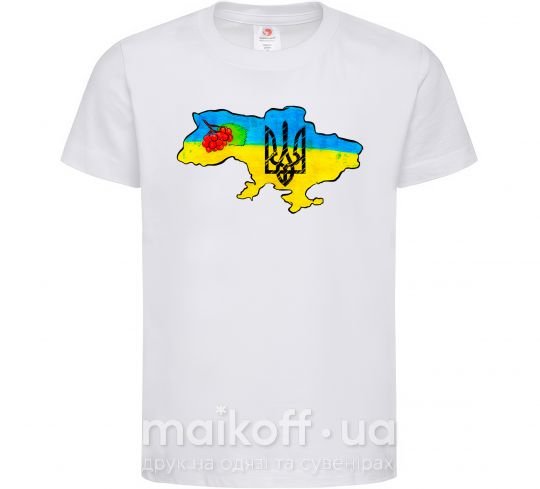 Детская футболка Україна герб калина Белый фото