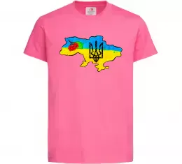 Детская футболка Україна герб калина Ярко-розовый фото