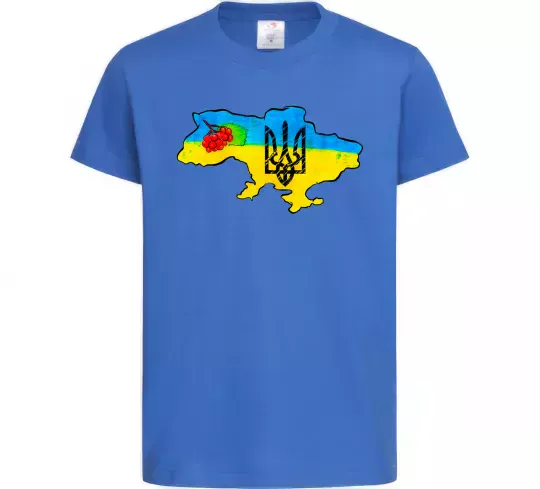 Детская футболка Україна герб калина Ярко-синий фото