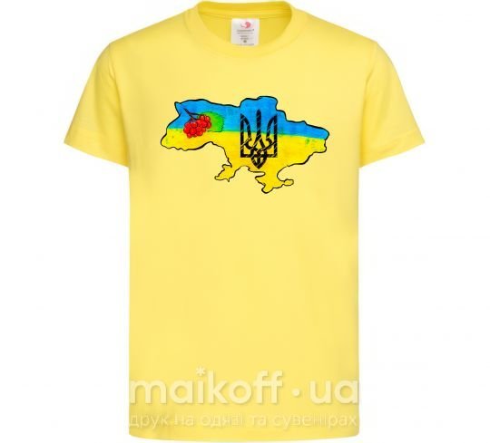 Детская футболка Україна герб калина Лимонный фото
