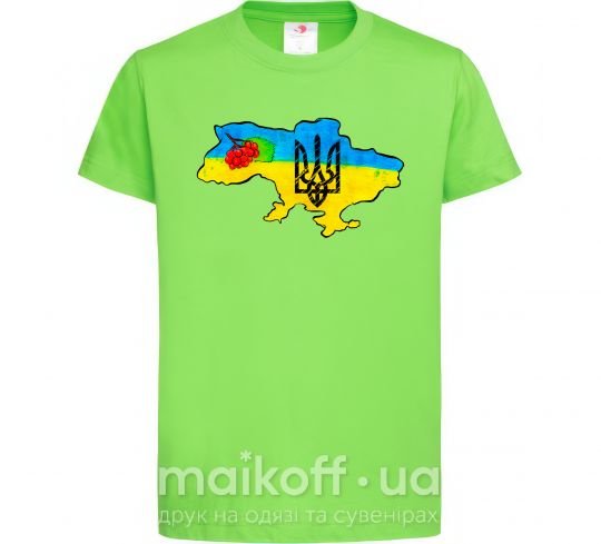 Дитяча футболка Україна герб калина Лаймовий фото