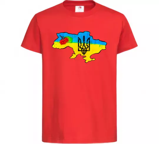 Детская футболка Україна герб калина Красный фото
