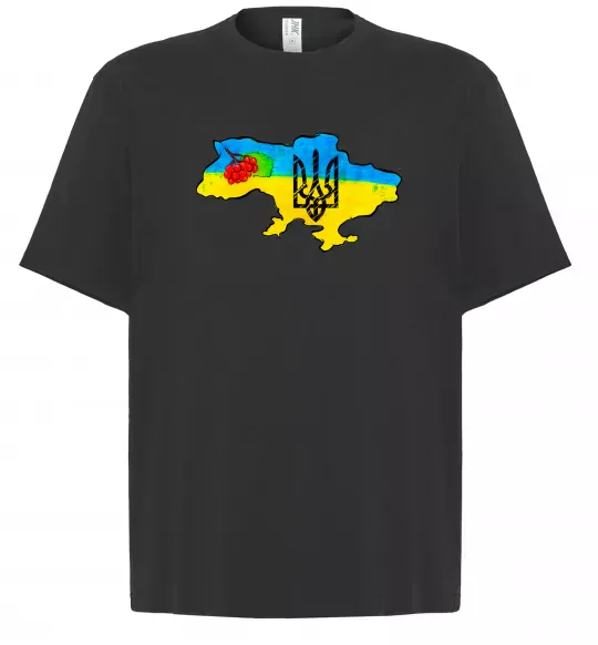 Футболка Оверсайз Україна герб калина Чорний фото
