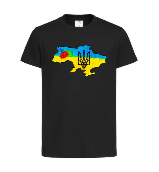Дитяча футболка Україна герб калина Чорний фото