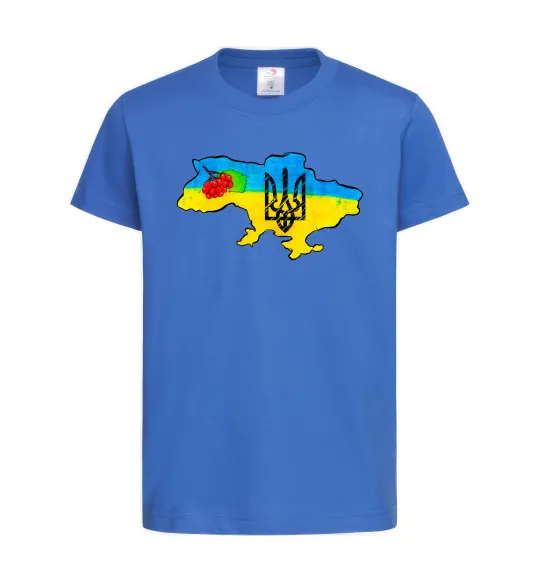 Дитяча футболка Україна герб калина Яскраво-синій фото