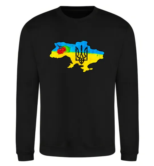 Свитшот Україна герб калина Черный фото