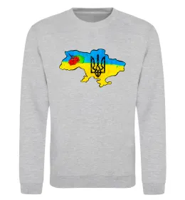 Світшот Україна герб калина Сірий меланж фото