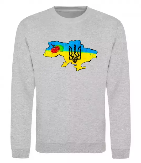 Світшот Україна герб калина Сірий меланж фото