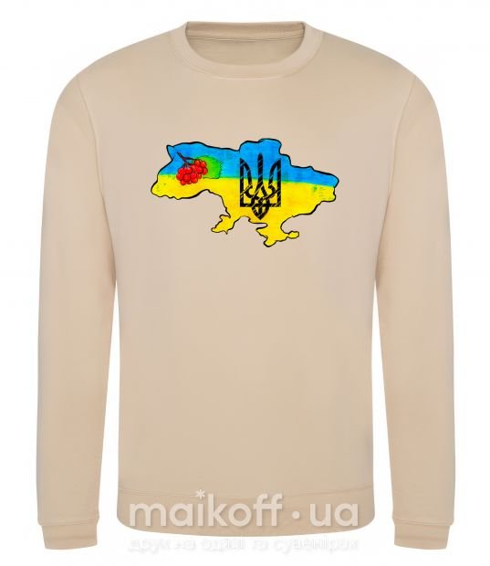Світшот Україна герб калина Пісочний фото