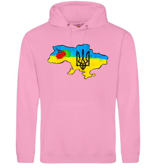 Чоловіча толстовка (худі) Україна герб калина Рожевий фото