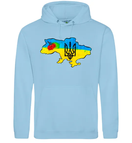 Чоловіча толстовка (худі) Україна герб калина Блакитний фото