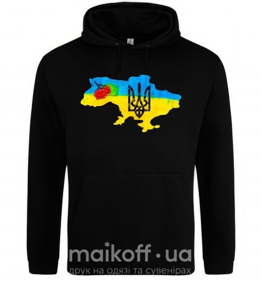 Жіноча толстовка (худі) Україна герб калина Чорний фото