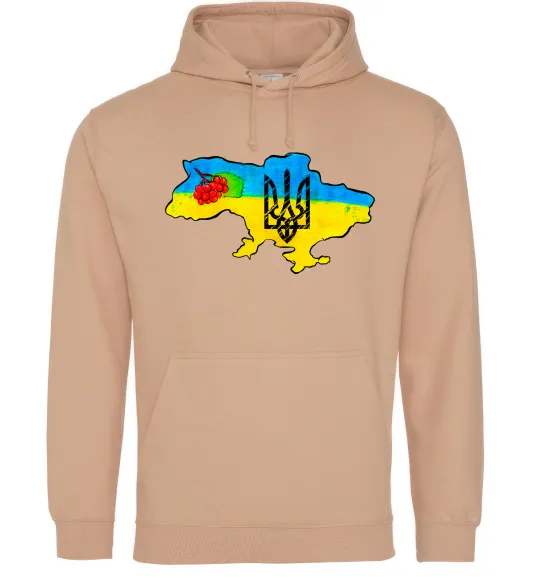 Женская толстовка (худи) Україна герб калина Песочный фото