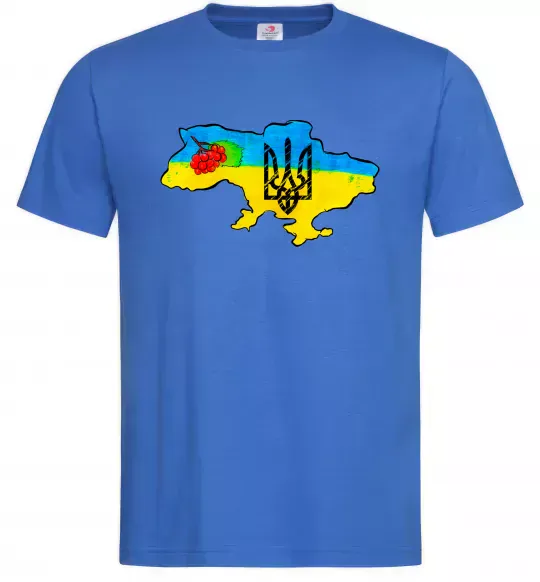 Мужская футболка Україна герб калина Ярко-синий фото