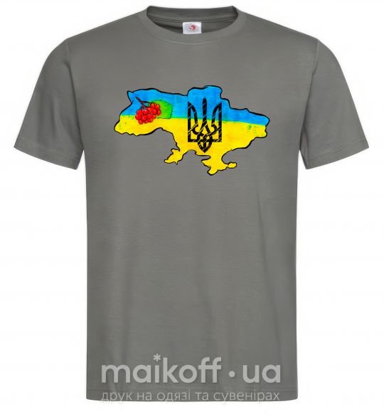 Мужская футболка Україна герб калина Графит фото
