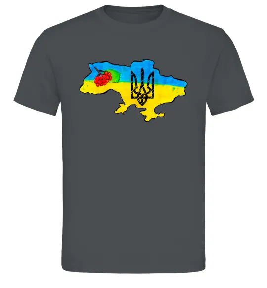 Мужская футболка Україна герб калина Графит фото