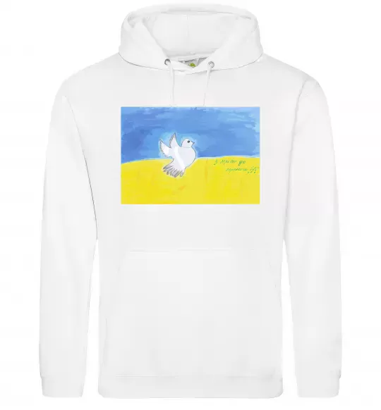 Жіноча толстовка (худі) Голуб з мрією до перемоги Білий фото