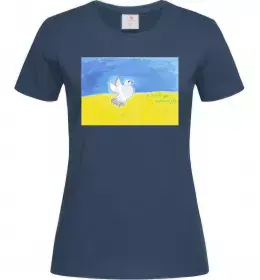 Жіноча футболка Голуб з мрією до перемоги Темно-синій фото