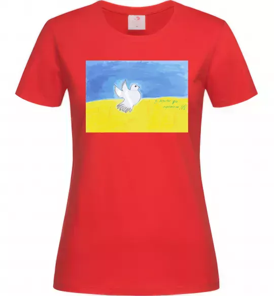 Жіноча футболка Голуб з мрією до перемоги Червоний фото